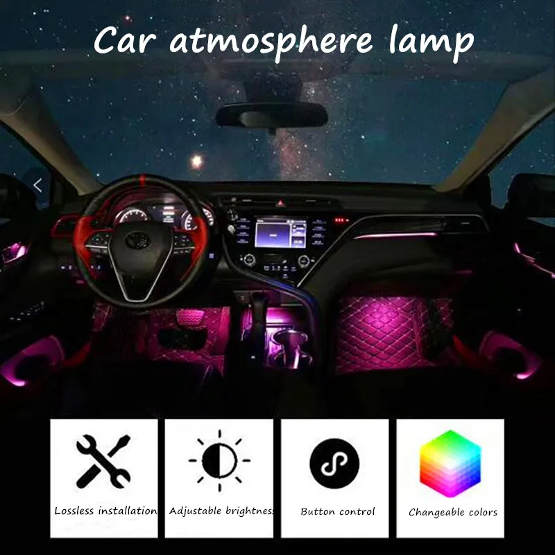Auto USB LED-Licht mit Logo Einfache Installation Autotür Licht ideal für  Innenraum Auto Dekoration