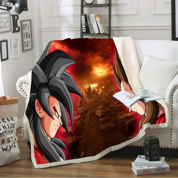 1 шт. Dragon Ball 3D принт японского аниме персонажа шерстяное одеяло для детей мальчиков мультфильм одеяло Мягкий коралл домашнее полотенце - Цвет: Color-9
