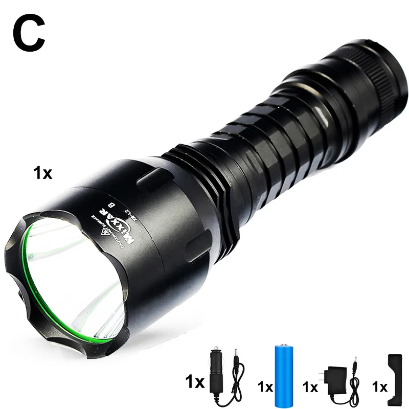Дропшиппинг тактические фонари L2 C8 фонарь фонарик 5 режимов длинный звонок для походов аварийное снаряжение для кемпинга - Испускаемый цвет: Option C
