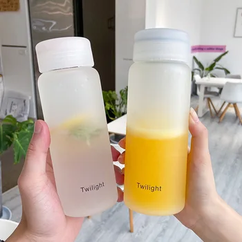 

Portable Water Bottles for Outdoor Frosted Glass Water Bottle Reusable Travel Portable Water Bottles Water Jug Glasses with Lid
