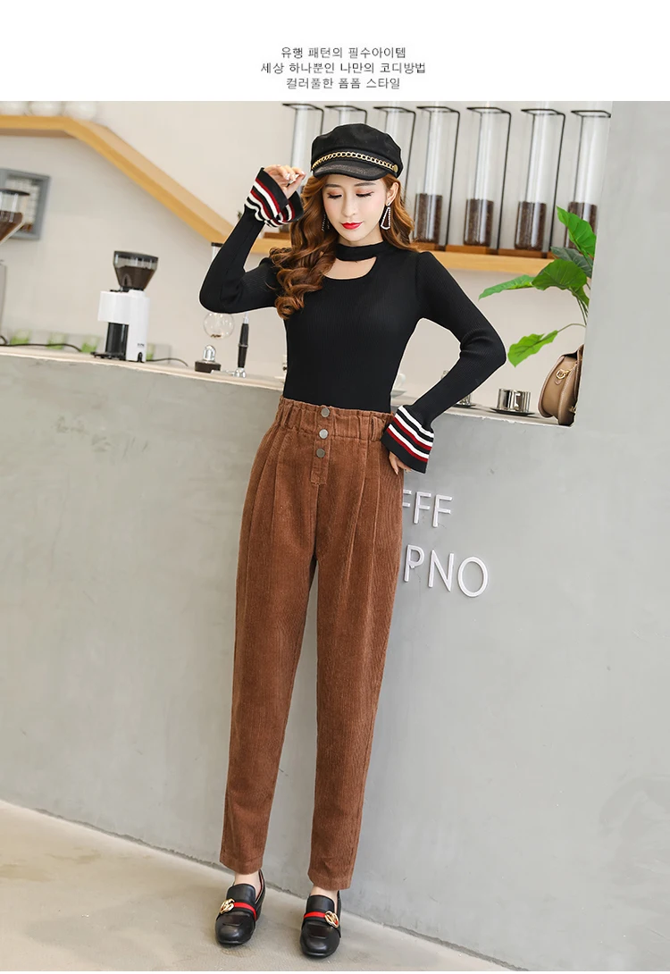 Women Corduroy Pants Vintage Casual Warm Woman Corduroy Trousers Loose Harem Pant S-5XLPlus Size Autumn Winter New Fashion