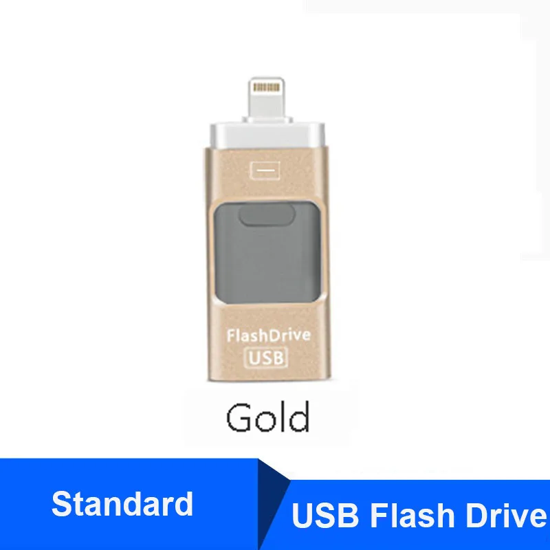Gold Y01 Флэш-накопитель USB для iPhone X / 8/7/7 Plus / 6 / 6s / 5 / SE / ipad OTG Pen Drive HD Picture Stick 16 ГБ 32 ГБ 64 ГБ 128 ГБ Плюс DIY ЛОГОТИП и DJ Music Pendrive USB 3.0 и Dropshipping - Цвет: Gold Y01