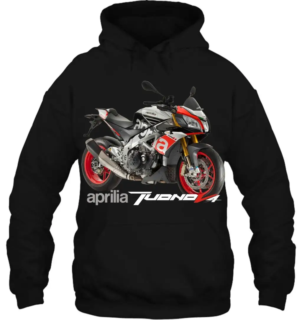Мужская толстовка с капюшоном забавная белая черная футболка APRILIA Tuono V4 1100