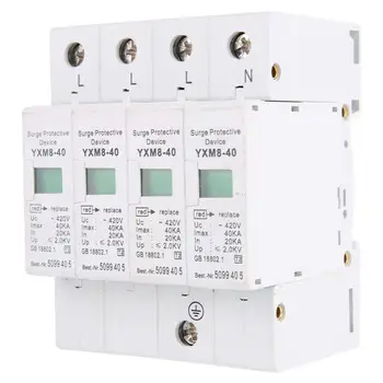 

SPD 4P 40KA Surge Protection Device Household Din Rail Low voltage Surge Protector Arrester for Lightning Protection
