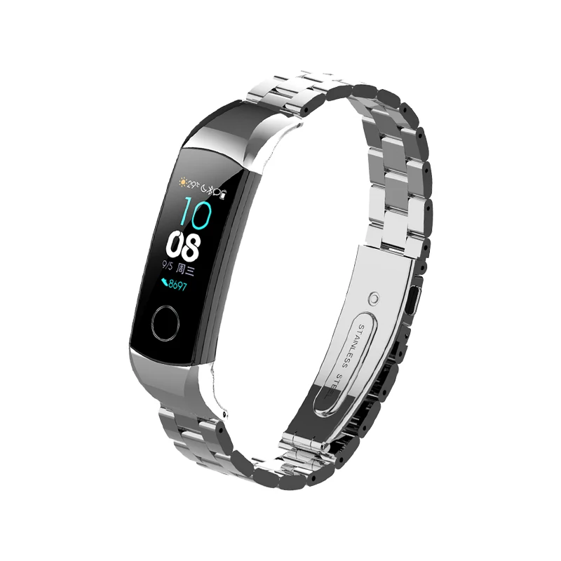 Миланская петля для huawei honor band 4/5 сменный ремешок магнитная пряжка регулируемый размер металлический браслет быстрая установка - Цвет ремешка: Silver