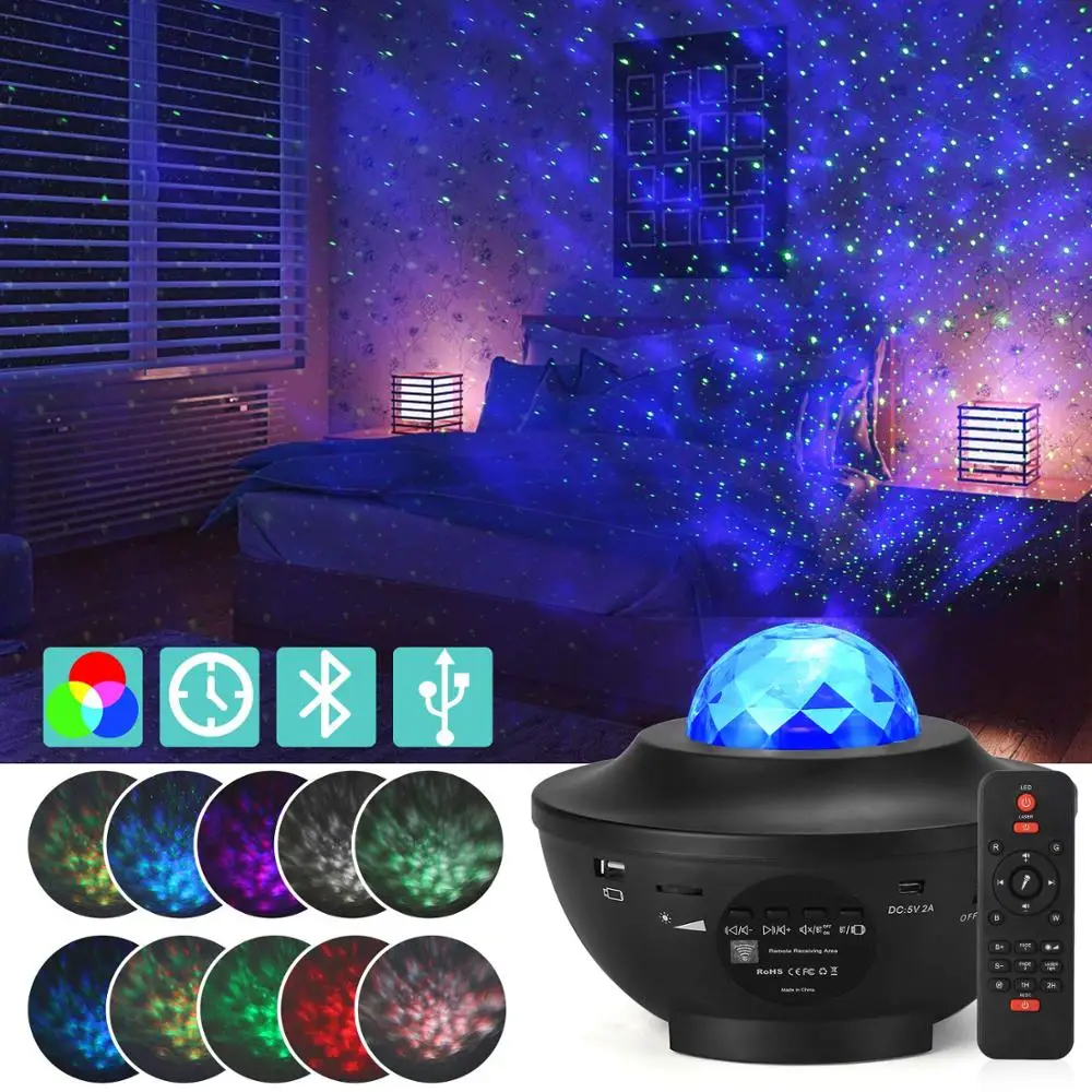 

Colorful starry projector light Sky Galaxy Bluetooth USB Voice Control Music Player LED Night Light Romantic Projection Lamp