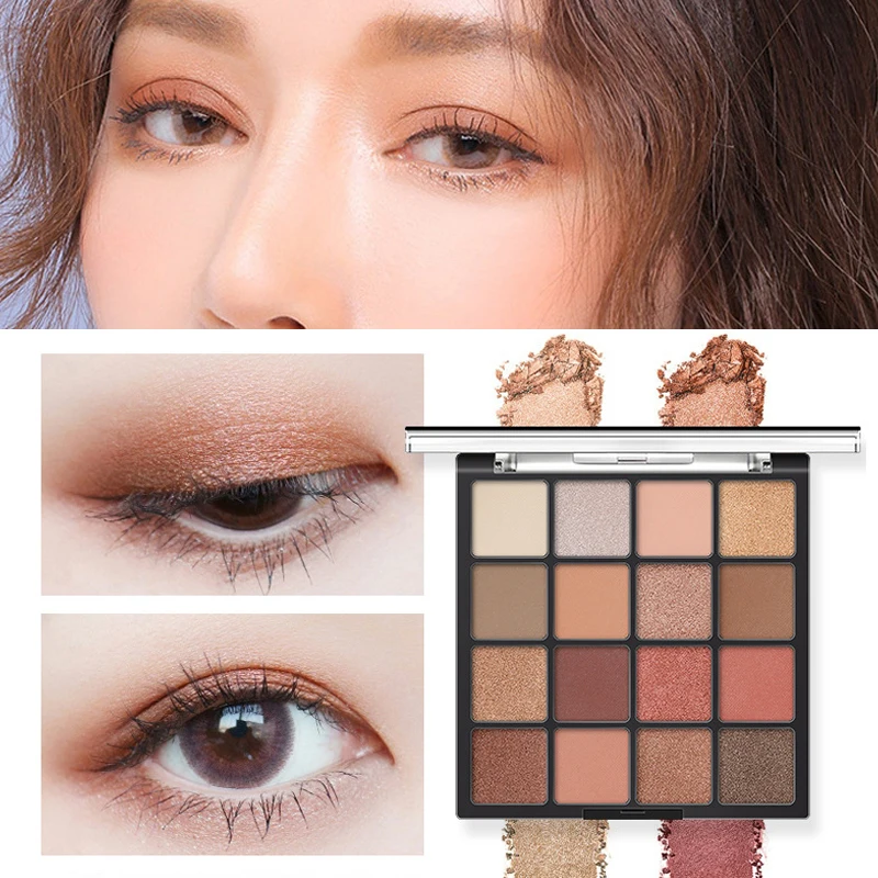 

16 Color Eyeshadow Palette Dish Eye Makeup Waterproof Mineral Powder Shimmer Eye Shadow Make Up Palette Cosmetics For Women