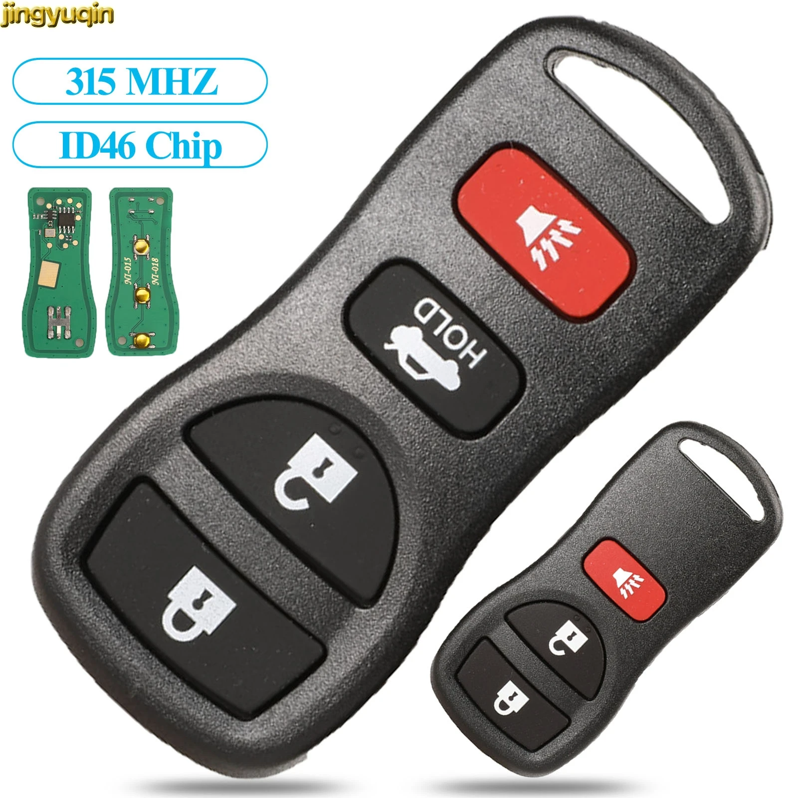 Remote Car Key 315MHZ ID46 For Infiniti Nissan Armada Frontier Murano Pathfinder Quest Titan Xterra 2002-2008 KBRASTU15 3/4 BTNS |