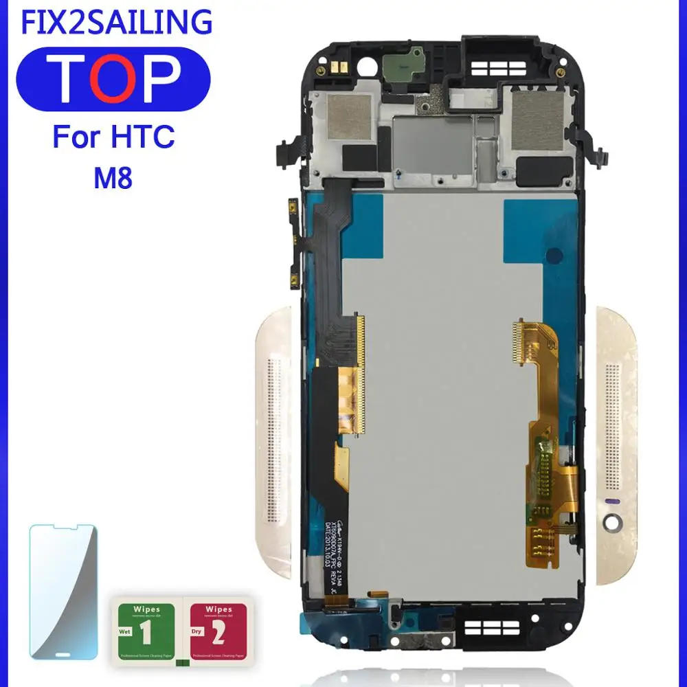 ЖК дисплей 5 0 дюйма с рамкой для HTC One M8 сменный сенсорным экраном и дигитайзером