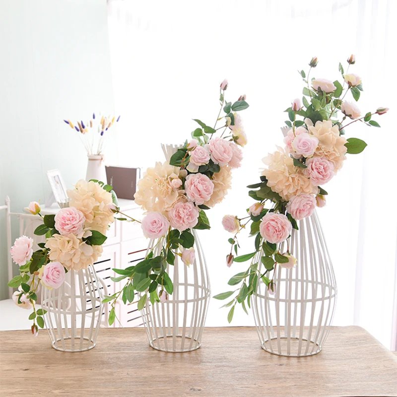 

Artificial fake flowers bud Wedding home party decoration accessories iron wind light decorative flower room table decoration