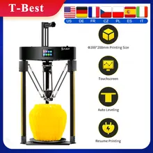 Flsun q5 delta 3d impressora tmc2208 motorista silencioso com tela sensível ao toque de cor completa plataforma vidro auto nivelamento currículo impressão