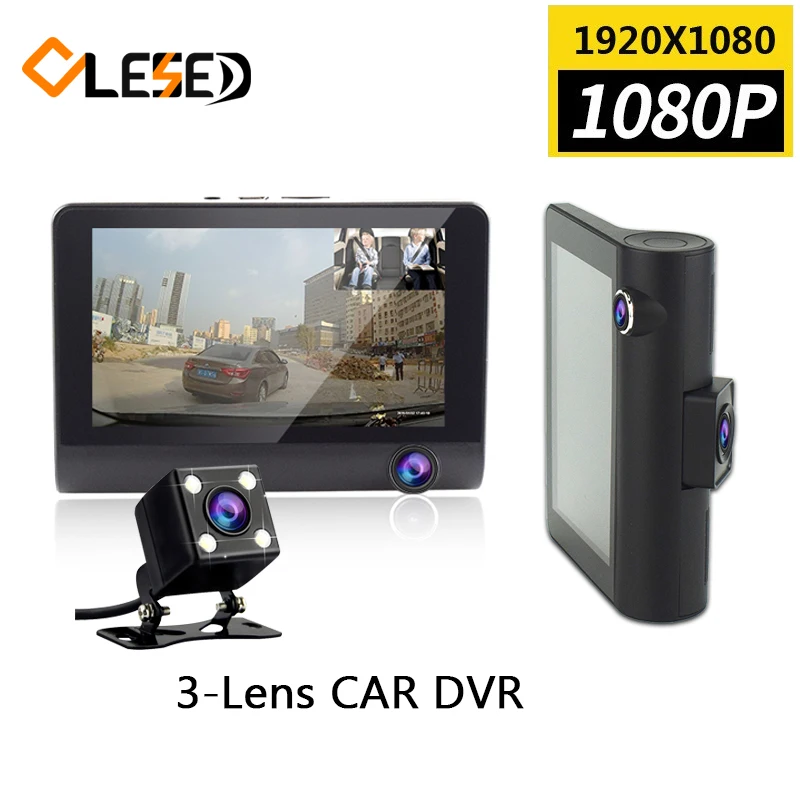 Видеорегистратор автомобильный с тремя объективами HD 4 0 дюйма | Автомобили и