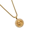 Unisex 316L Stainless Steel Cool Gold-Color Medusa Clean Stone Pendant Free Chain 1