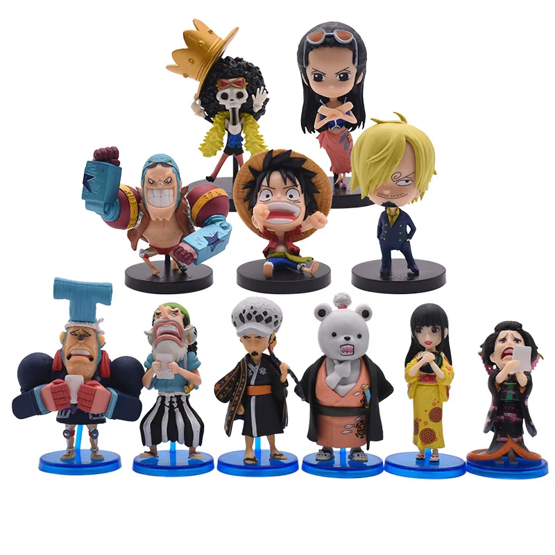 

6.5-11cm Anime One Piece Figure Luffy Sanji Nami Tony Tony Chopper PVC Action Figure Doll Collectible Model Toy Christmas Gift