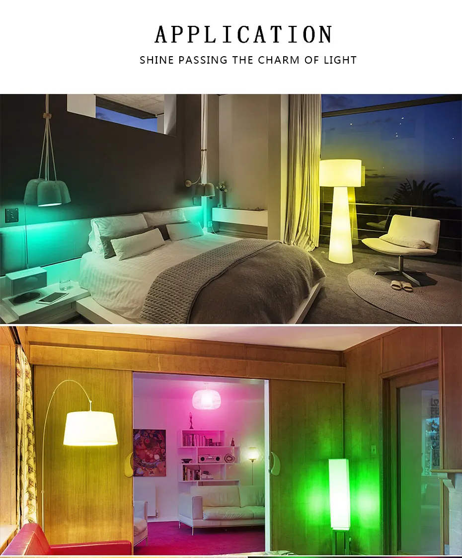 Светодиодный светильник, 3 Вт, 5 Вт, 10 Вт, 15 Вт, RGB, волшебная лампа, E27, E14, лампа для изменения цвета, Домашний Светильник, с беспроводной ИК-подсветкой, пульт дистанционного управления