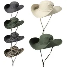 16 см с длинными широкими полями для женщин и мужчин летняя быстросохнущая рыболовная Кепка Солнцезащитная камуфляжная уличная дышащая Регулируемая Панама