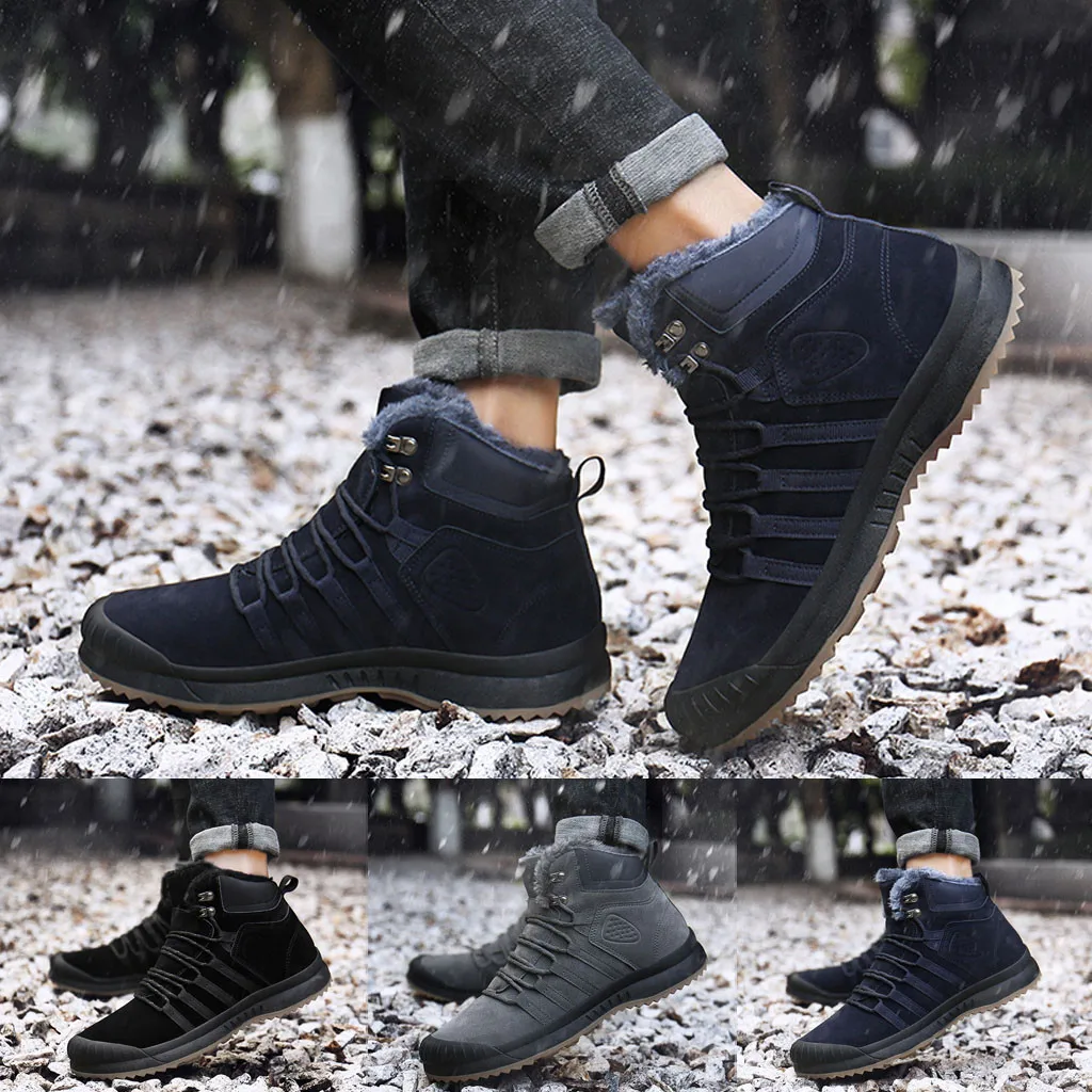 Мужская обувь; модные мужские ботинки; zapatos de hombre; мужские повседневные Бархатные Теплые хлопковые ботинки; водонепроницаемые удобные зимние ботинки