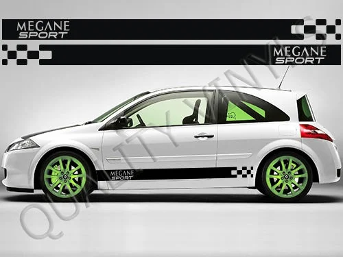 

For 1Set/2pcs RS102 RENAULT MEGANE SPORT SIDE RACING STRIPES GRAPHIC DECAL STICKERS Car styling