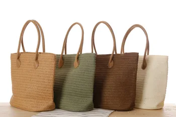 

Dorpshipping New European and American Style Straw Woven Bag Shoulder Bag Fashionable and Simple Travel Beach Woven Female Bag
