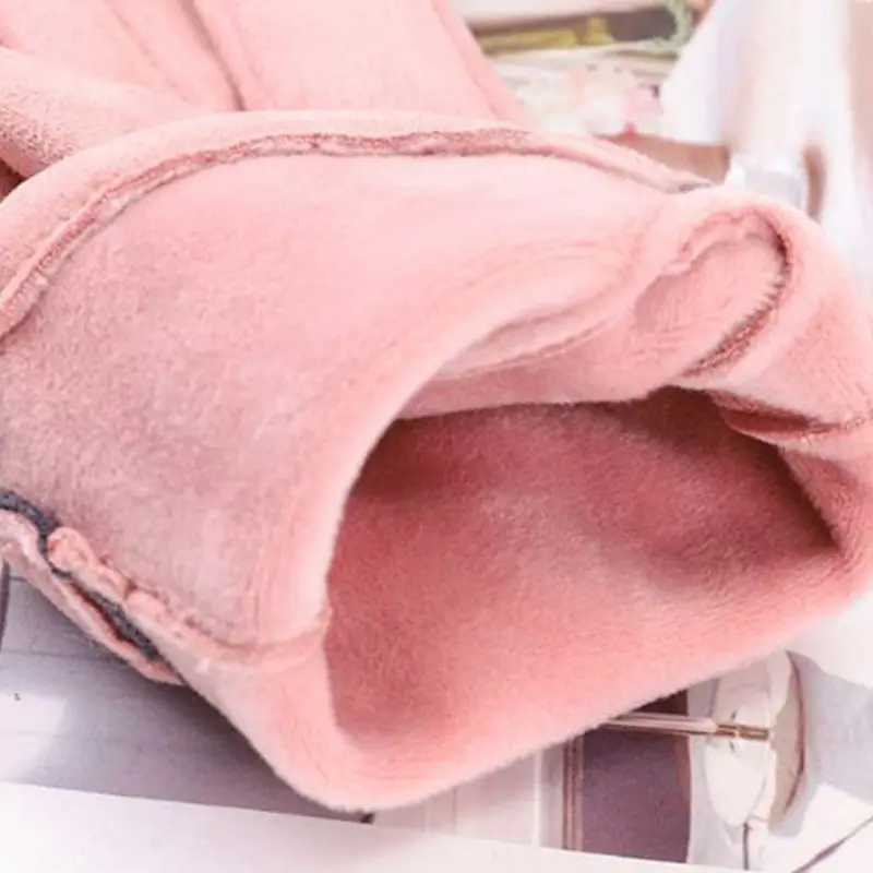 Для женщин из искусственной замши перчатки для стрельбы из лука ветрозащитный Термальность зимние Утепленные варежки сенсорные перчатки