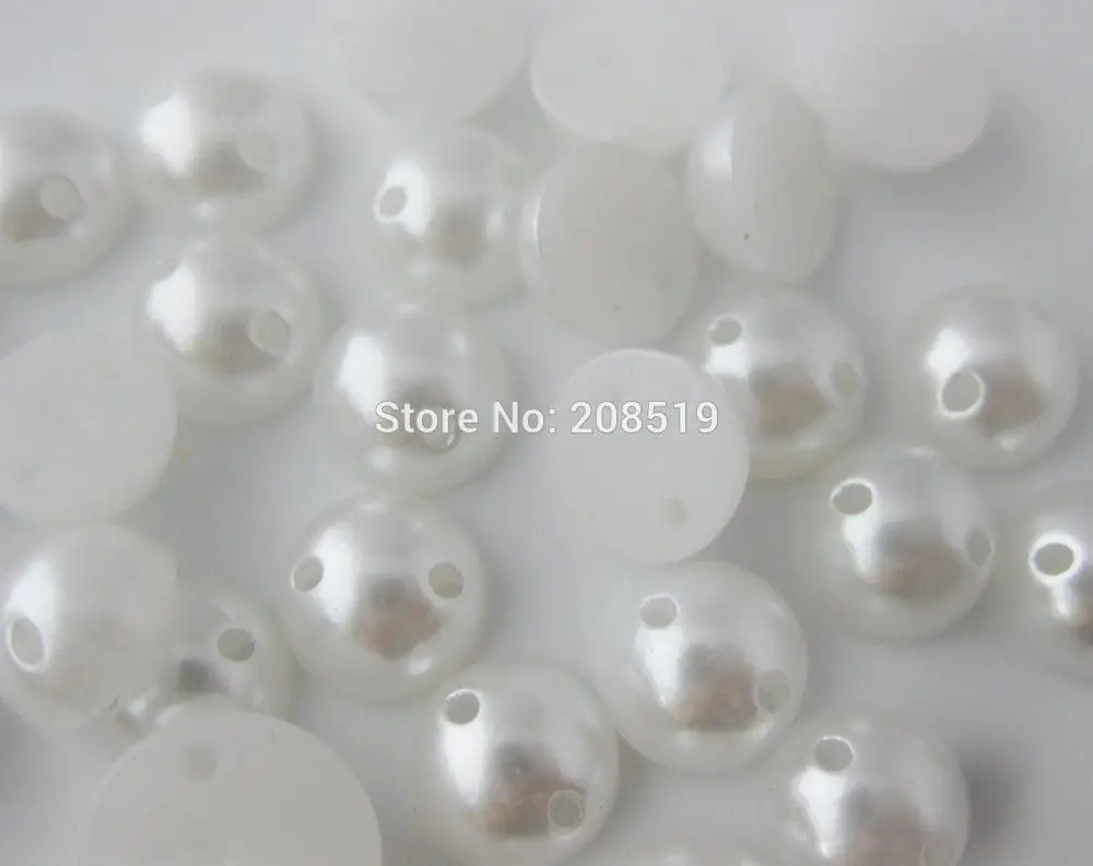 white et half holes NBNLKN половинные жемчужные пуговицы белого цвета 150 шт. ABS нейлон Швейные Кнопки аксессуары для одежды - Цвет: white et half holes