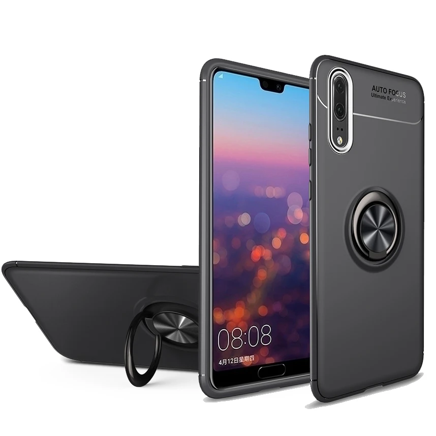 Ring Stand Case for Huawei P30 Lite P20 Pro P10 Plus Mate 30 20 10 Honor 10i 8X 8A 8C 8S P Smart 2019 Soft TPU Matte Cover | Мобильные