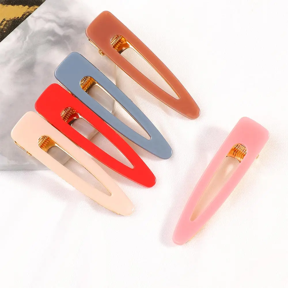 

Geometric Hollow Hairpin Candy Color Bangs Clip Side Folder Duckbill Clip Retro Word Clip Hair Accessories Barrette