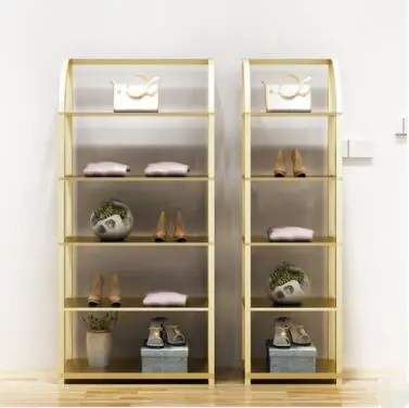 

Clothing store display stand gold shelf multi-layer shoe shop window floor bag five-layer storage rack space