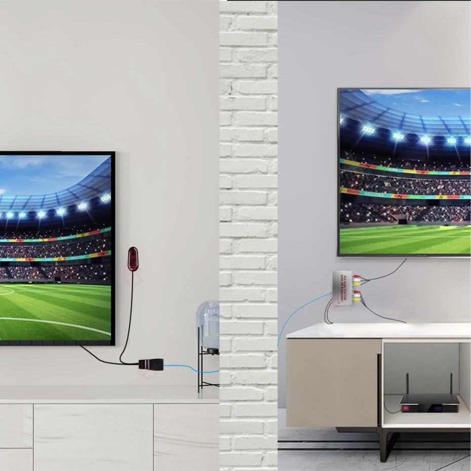 4 полосный композитный расширитель RCA AV 1X4 cat5e/6 до 60 м с ИК (1 передатчик