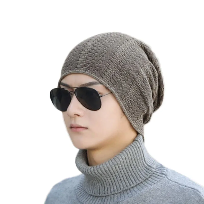 

Unisex Winter Hats For Men & Women Mixed Color Design Warm Ski Beanie Hat Men Women Fur Lined Cotton Knitted Hat Dropshipping