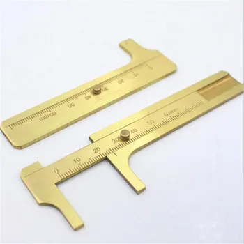 

Mini Measure Brass Sliding Gauge Double Scale Vernier Caliper Portable Pocket Wenwan Measurement Tools