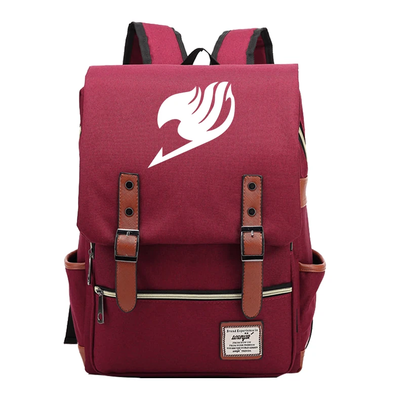 Canvas Backpack 2 Феи хвост печати холщовый рюкзак для ноутбука Женская Мужская школьная сумка аниме рюкзак в стиле Харадзюку сумки 16 дюймов Путешествия Рюкзак Sac Dos - Цвет: Canvas Backpack 2