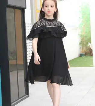 

girl Summer dress 2020 kids dresses black lace children clothing wholesale girl lace dress 6pcs/lot