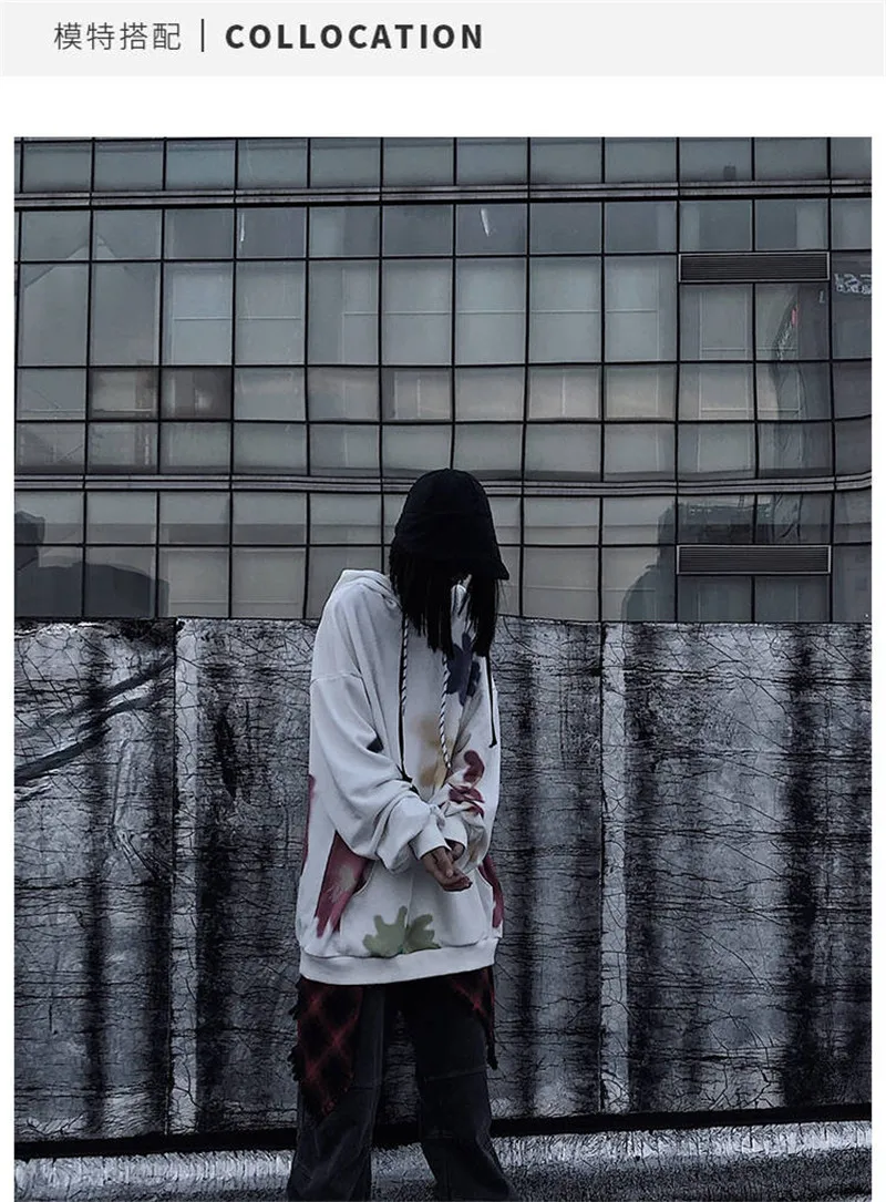 Модные Harajuku Японская Женская толстовка; осень Цветочный Принт толстовки пуловер с длинными рукавами Свободная Милая Толстовка Смешные Женщины