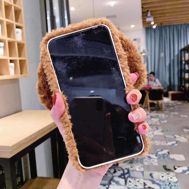 Moskado зимний теплый чехол для телефона для iPhone 11 X XR XS Max, мягкий ТПУ чехол-накладка для iPhone 7 8 7 Plus, простой Пушистый 3D чехол для телефона с собакой