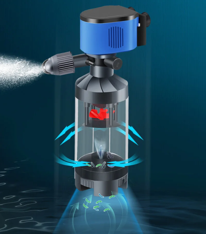 Quiet Fish Tank Built-in Water Filter Circulating Pump Fecal Separation Collector Oxygenation Pump Aquarium Pumping 110V 220V 5