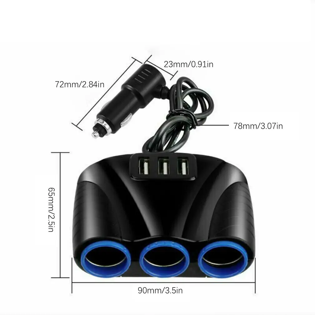 3.1A Высокая мощность автомобиля три USB интерфейс одна минута три прикуривателя концентратор большое зарядное устройство для грузовика 120W