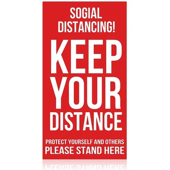 

12Pcs/Lot Floor Sticker Social Distance Keep Your Distance Decals Sing Safety Stickers for Maintaining Distance