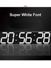  Wall Clock European And American Creative 3D LED Digital Large Screen Network WIFI Luminous Electronic Countdown Timer Hollow 
