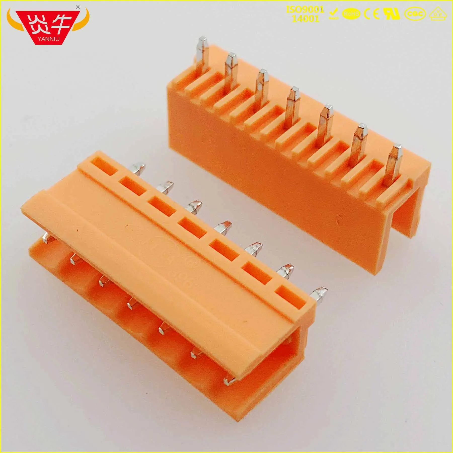 HT396V-3.96-7P HT396V 3,96 2P~ 12P разъем печатной платы штепсельный Блок 15EDGVC 3,96 мм 2PIN~ 12PIN оранжевый проводной терминал Феникс контакт KEFA - Цвет: HT396V-3.96-7P