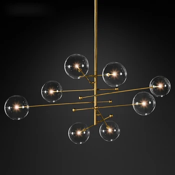 

Post Modern Glass Bubble Ball Pendent Lamp Designer Simple Magic Pendent Lights Dining Room Living Room G4 LED Lighting Fixtures