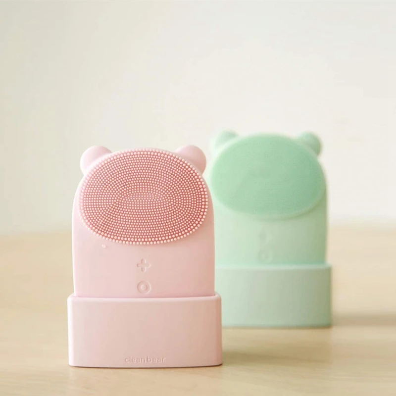 ABRA-Clean Bear, силиконовая щетка для чистки лица. Соник нежное Отшелушивание и массаж для всех типов кожи, бифункциональная красота Devi