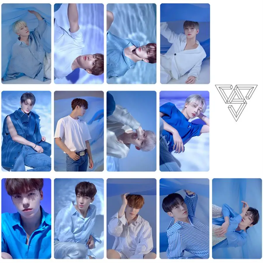 

Kpop Seventeen Photo Stikcy Card Jeonghan Joshua Hit Crystal Card Sticker HD Photocard Sticker 13pcs