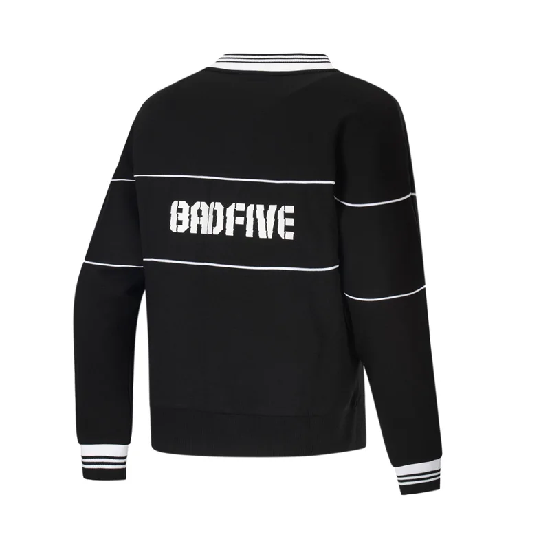 Li-Ning женский баскетбольный свитер BAD FIVE свободный крой 82% хлопок 18% полиэстер подкладка удобная спортивная куртка AWDP362 CJAS19