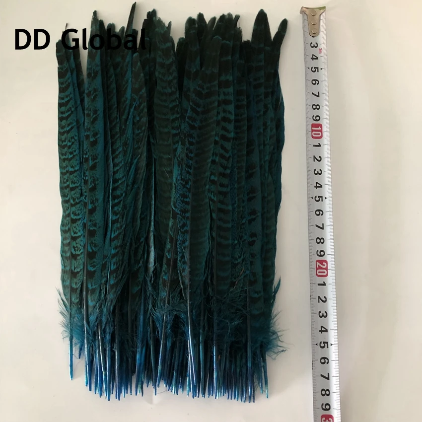 turquoise 50 шт./лот женские хвостовые перья охотничьего фазана перо 25-30 см 10-12 дюймов diy куриные перья для карнавальных украшений - Цвет: turquoise