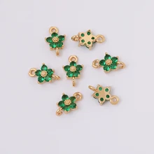  WHSOK 50Pcs 8*13MM Jewelry Accessories/DIY Making/Hand Made/Flower Shape/CZ Charms/Connector/Jewelry Findings & Components 