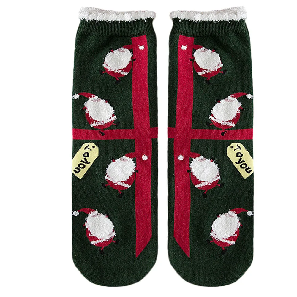 Милые рождественские носки Осенне-зимняя Дамская обувь модные теплые снежинка снеговик рождественские носки Для женщин chaussette femm