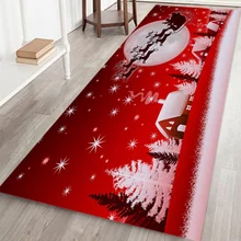 Красный коврик 3D Противоскользящий ковер для кухни Рождественская елка фланелевый коврик Рождественское украшение для дома пол