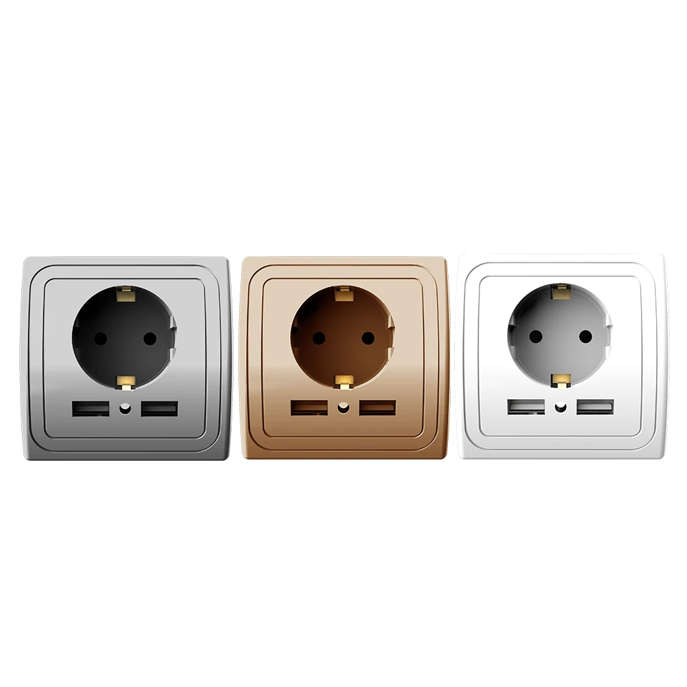 3 Colors Smart Home Adapter 16A EU Standard Outlet Electrical Plug Socket Power Outlet Panel 110~250V Wall Power Socket