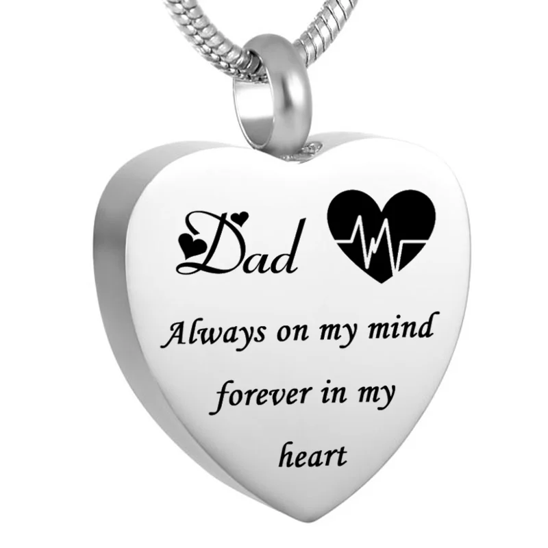 

LKJ1109 Customized Name "Always on my mind forever in my heart" Human Cremation Jewelry Ashes Holder Keepsake Urns Casket